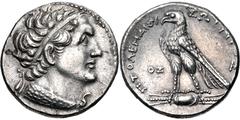 PTOLEMAIC KINGS of EGYPT. Ptolemy V Epiphanes. 204-180 BC. AR Tetradrachm (27mm, 13.97 g, 1h). Uncertain mint in Cyprus(?). Dated year 77 (186/5 BC). Diademed head of Ptolemy I right, wearing aegis / 