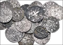EARLY MEDIEVAL. Crusaders. Lot of twenty-five (25) BI deniers and one (1) penny. Includes: Mostly issues of the duchies of Athens, Corinth, and Thebes, one of which is a possible imitation. Lot also i