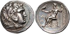 KINGS of MACEDON. Antigonos I Monophthalmos. As Strategos of Asia, 320-306/5 BC. AR Tetradrachm (28mm, 17.08 g, 12h). In the name and types of Alexander III. Sidon mint. Dated RY 1 of an uncertain kin