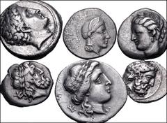 THESSALY. Lot of six (6) silver coins. Includes: Kierion. AR Trihemiobol // Phalanna. AR Drachm // Pharsalos. AR Hemidrachm // Pherai. AR Hemidrachm // Thessalian League. AR Stater // Same. AR Hemidra
