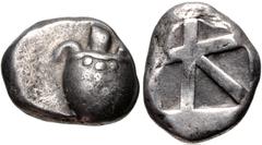 ISLANDS off ATTICA, Aegina. Circa 480-457 BC. AR Stater (21mm, 12.19 g, 9h). Sea turtle, head in profile, with ‘T-back’ design on shell / Large square incuse with skew pattern. Meadows, Aegina, Group 