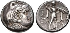 PTOLEMAIC KINGS of EGYPT. Ptolemy I Soter. As satrap, 323-305 BC. AR Drachm (14.5mm, 3.66 g, 12h). Ptolemaic standard. In the name of Alexander III of Macedon. Alexandreia mint. Struck circa 316-312/0