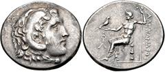 LYCIA, Phaselis. Circa 218/7-186/5 BC. AR Tetradrachm (32.5mm, 16.05 g, 1h). In the name and types of Alexander III of Macedon. Dated CY 30 (189/8 BC). Head of Herakles right, wearing lion skin / Zeus