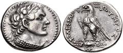 PTOLEMAIC KINGS of EGYPT. Ptolemy V Epiphanes. 204-180 BC. AR Tetradrachm (28mm, 14.21 g, 12h). Uncertain mint in Cyprus(?). Dated year 80 (183/2 BC). Diademed head of Ptolemy I right, wearing aegis /