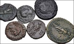 ROMAN. Provincial-Imperial. Lot of ten (10) bronzes. Includes: Imperial: Claudius countermarks on a well-worn Augustus Æ As // Domitian. Æ As // Philip I. Æ Sestertius // Provincial: BITHYNIA, Nicaea: