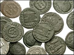 ROMAN IMPERIAL. First to Fourth Century. Lot of fifteen AR and Æ. Lot includes the following: AUGUSTUS. AR Denarius. Gaius and Lucius, Caesars // DOMITIAN. AR Denarius. Pegasus // CONSTANTINE I. Æ Fol