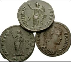 ROMAN IMPERIAL. Galeria Valeria. Lot of three Æ Folles. Lot includes the following mints: Antioch. Genius Populi Romani. RIC VI 98 // Alexandria mint. RIC VI 74 (2). Coins VF or better. Three (3) coin