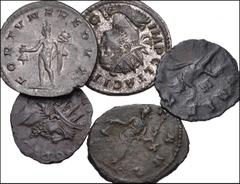 Large Lots ROMAN. Imperial. Lot of twelve (12) Antoniniani. Includes: Valerian I (2 coins) // Gallienus (3 coins) // Divus Victorinus (1 coin) // Claudius II Gothicus (5 coins) // Tacitus (1 coin). A 