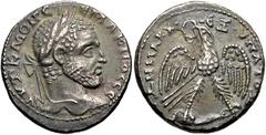 Roman Provincial SELEUCIS and PIERIA, Antioch. Macrinus. AD 217-218. AR Tetradrachm (25mm, 11.54 g, 12h). VVT K M ΟΠ C-E MAKIIOC CE, laureate head right / ΔHMAPX • • EΞ • VΠATO Δ, eagle standing facin