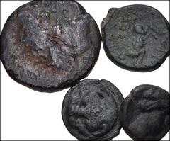 Large Lots GREEK. Magna Graecia & Sicily. Lot of eight (8) bronzes. Includes: Bruttium: Lokroi Epiziphyrioi (2) // Petelia (2) // Rhegion (2) // Vibo Valentia (2). Mostly Fine, mostly with patinas. LO