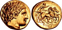 Greek KINGS of MACEDON. Philip III Arrhidaios. 323-317 BC. AV Stater (18mm, 8.59 g, 6h). In the types of Philip II. Lampsakos mint. Struck under Leonnatos, Arrhidaios, or Antigonos I Monophthalmos. La