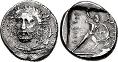 Greek DYNASTS of LYCIA. Perikles. Circa 380-360 BC. AR Stater (22.5mm, 9.81 g, 7h). Phellos mint. Struck circa 380-375 BC. Head of Perikles facing slightly left, wearing laurel wreath, drapery around 
