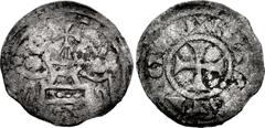 Early Medieval & Islamic CRUSADERS, Latin Kingdom of Jerusalem. Jerusalem Pilgrim Coinage. 12th century. BI Denier (18mm, 0.82 g, 3h). + (retrograde horizontal S)И ΛCΛPOΛ (sic), cross pattée / Medieva