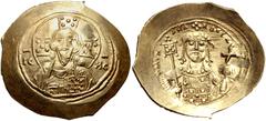 Byzantine Michael VII Ducas. 1071-1078. EL Histamenon Nomisma (27mm, 4.39 g, 6h). Class II. Constantinople mint. Struck 1071-1078. Facing bust of Christ Pantokrator / Crowned facing bust of Michael, h