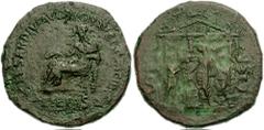 GAIUS (CALIGULA). 37-41 AD. Æ Sestertius (37mm, 26.60 gm). Rome mint. Struck 39-40 AD. Pietas, veiled, seated left and holding patera, left elbow resting on small statue support / Gaius, veiled, sacri