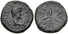 Roman Provincial LYDIA, Philadelphia (as Neocaesarea). Tiberius Gemellus(?). Caesar, AD 35-37. Æ (15mm, 2.98 g, 12h). Bare head right / Thunderbolt. LS 24 (under Tiberius Gemellus; same obv. die as il