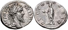 Roman Imperial Didius Julianus. AD 193. AR Denarius (18mm, 3.09 g, 6h). Rome mint. Laureate head right / Didius Julianus standing left, holding globe and volumen. RIC IV 3; RSC 15. Good VF, lightly to