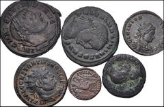 Large Lots ROMAN. Imperial. Lot of seven (7) Æ denominations. Includes: Claudius. Imitative Æ Sestertius. Laureate head right; c/m: DV / Spes advancing left. CF. RIC I 99; for c/m: Pangerl 85 // Traja