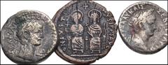 Large Lots MIXED. Lot of three (3) coins. Includes: Egypt, Alexandria: Claudius & Messalina. BI Tetradrachm. RPC I 5145 // Nero & Octavia. BI Tetradrachm. RPC I 5202 // Byzantine Empire: Justin II & S