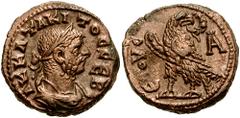 EGYPT, Alexandria. Tacitus. 275-276 AD. BI Tetradrachm (20mm, 7.38 gm). Dated RY 1 (275/6 AD). Laureate and cuirassed bust right / Eagle standing left, head turned right, holding wreath in beak; ETOVC