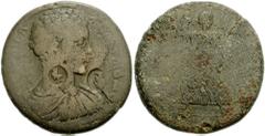 LYDIA, Tripolis. Commodus. 177-192 AD. Æ 33mm (23.58 gm). Bare-headed, draped, and cuirassed bust right; c/m's: head of Sarapis right within circular incuse and head of emperor right within circular i