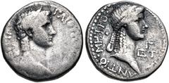 Roman Provincial SELEUCIS and PIERIA, Antioch. Gaius (Caligula), with Agrippina Senior. AD 37-41. AR Tetradrachm (25mm, 14.90 g, 12h). Dated RY 3 of Caligula (AD 38/9). Laureate head of Caligula right