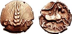 CELTIC, Britain. Trinovantes. Cunobelin. Circa 10-43 AD. AV Stater (5.39 gm, 4h). Plastic type. Estimate $750 CELTIC, Britain. Trinovantes. Cunobelin. Circa 10-43 AD. AV Stater (5.39 gm, 4h). Plastic 