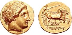 KINGS of MACEDON. Philip II. 359-336 BC. AV Stater (8.62 gm, 6h). Pella mint. Struck under Antipater, Polyperchon, or Kassander, circa 323/2-315 BC. Estimate $2000 KINGS of MACEDON. Philip II. 359-336