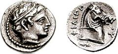 KINGS of MACEDON. Philip II. 359-336 BC. AR Tenth Stater (1.26 gm, 8h). Pella mint. Struck under Antipater, Polyperchon, or Kassander, circa 323/2-315 BC. Estimate $1500 KINGS of MACEDON. Philip II. 3