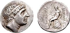 SELEUKID KINGS of SYRIA. Antiochos I Soter. 281-261 BC. AR Tetradrachm (17.17 gm, 5h). Estimate $500 SELEUKID KINGS of SYRIA. Antiochos I Soter. 281-261 BC. AR Tetradrachm (17.17 gm, 5h). Seleukeia on
