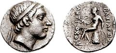 SELEUKID KINGS of SYRIA. Antiochos III. 223-187 BC. AR Drachm (4.19 gm, 11h). Tarsos mint. Struck circa 192/0-187 BC. Estimate $200 SELEUKID KINGS of SYRIA. Antiochos III. 223-187 BC. AR Drachm (4.19 