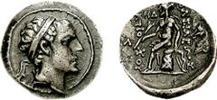 SELEUKID KINGS of SYRIA. Antiochos IV Epiphanes. 175-164 BC. AR Drachm (4.16 gm, 9h). Ekbatana mint. Estimate $200  SELEUKID KINGS of SYRIA. Antiochos IV Epiphanes. 175-164 BC. AR Drachm (4.16 gm, 9h)