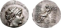 SELEUKID KINGS of SYRIA. Demetrios II Nikator. First reign, 146/5-139 BC. AR Tetradrachm (16.50 gm, 1h). Seleukeia on the Tigris mint. Estimate $400 SELEUKID KINGS of SYRIA. Demetrios II Nikator. Firs
