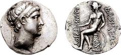 SELEUKID KINGS of SYRIA. Demetrios II Nikator. First reign, 146/5-139 BC. AR Tetradrachm (16.84 gm, 5h). Susa mint. Estimate $500 SELEUKID KINGS of SYRIA. Demetrios II Nikator. First reign, 146/5-139 