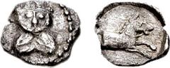 SAMARIA. Circa 375-333 BCE. AR Hemiobol (0.28 gm, 12h). Estimate $300 SAMARIA. Circa 375-333 BCE. AR Hemiobol (0.28 gm, 12h). Draped facing bust / Forepart of bridled horse right in incuse punch. Mesh