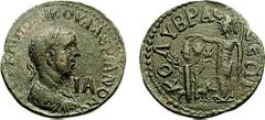 CILICIA, Colybrassus. Valerian I. 253-260 AD. Æ 11 Assaria (29mm, 13.54 gm, 1h). Estimate $200 CILICIA, Colybrassus. Valerian I. 253-260 AD. Æ 11 Assaria (29mm, 13.54 gm, 1h). Laureate, draped, and cu