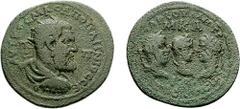 CILICIA, Tarsus. Pupienus, with Balbinus, and Gordian III as Caesar. 238 AD. Æ 37mm (36.15 gm, 7h). Estimate $200 CILICIA, Tarsus. Pupienus, with Balbinus, and Gordian III as Caesar. 238 AD. Æ 37mm (3