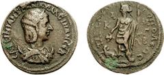 CILICIA, Tarsus. Tranquillina, wife of Gordian III. Augusta, 241-244 AD. Æ 32mm (18.16 gm, 12h). Estimate $200 CILICIA, Tarsus. Tranquillina, wife of Gordian III. Augusta, 241-244 AD. Æ 32mm (18.16 gm