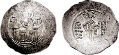 JOHN II Comnenus. 1118-1143. BI Aspron Trachy (4.15 gm, 6h). Thessalonica mint. Estimate $200 JOHN II Comnenus. 1118-1143. BI Aspron Trachy (4.15 gm, 6h). Thessalonica mint. The Virgin enthroned facin