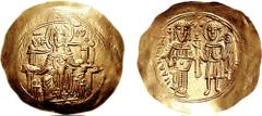 ISAAC II, Angelus. 1185-1195. AV Hyperpyron (4.30 gm, 12h). Constantinople mint. Estimate $300 ISAAC II, Angelus. 1185-1195. AV Hyperpyron (4.30 gm, 12h). Constantinople mint. The Virgin enthroned fac