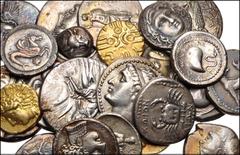 Electrotypes MISCELLANEOUS. Group of 25 "AV" and "AR" Uniface denominations. Unsigned British Museum electrotype by Robert Ready or his sons. An interesting group of uniface electrotypes of obverses a