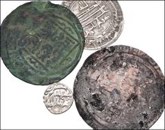 Large Lots ISLAMIC. Miscellaneous. Lot of ten (10) AR and Æ. Includes: Mostly Central Asian issues. Lot includes Abbasid AR dirham and Æ fals (2 coins total) // Ghorid Æ jital // Amirs of Balkh Æ dirh