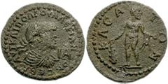CILICIA, Casae. Valerian I. 253-260 AD. Æ 11 Assaria (31mm, 16.50 g). Laureate, draped and cuirassed bust right / Herakles standing left, looking right, holding club and lion's skin. SNG Levante 310 (