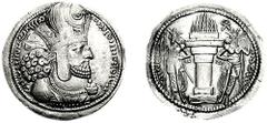 [Medieval] SASANIAN KINGS. Shahpur I. 240-272 AD. AR Drachm (4.25 g, 3h). Estimate $200 [Medieval] SASANIAN KINGS. Shahpur I. 240-272 AD. AR Drachm (4.25 g, 3h). Crowned bust right; star-in-crescent s