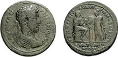 LYDIA, Thyatira. Commodus. 177-192 AD. Æ Medallion (43mm, 49.61 g, 6h). T. Aurelius Barbarus, strategus. Estimate $750 LYDIA, Thyatira. Commodus. 177-192 AD. Æ Medallion (43mm, 49.61 g, 6h). T. Aureli