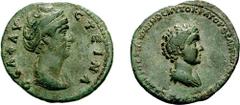 CYPRUS. Diva Faustina Sr. and Galerius Antoninus. Died 140 and before 138 AD. Æ 27mm (7.78 g, 12h). Estimate $2000 CYPRUS. Diva Faustina Sr. and Galerius Antoninus. Died 140 and before 138 AD. Æ 27mm 