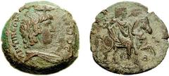 EGYPT, Alexandria. Antinoüs, favorite of Hadrian. Died 130 AD. Æ Diobol (9.24 g, 11h). Dated RY 19 of Hadrian (134/5 AD). Estimate $500 EGYPT, Alexandria. Antinoüs, favorite of Hadrian. Died 130 AD. Æ