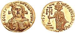 JUSTINIAN II. First reign, 685-695 AD. AV Solidus (4.45 g, 6h). Constantinople mint. Struck 692-695. Estimate $5000  JUSTINIAN II. First reign, 685-695 AD. AV Solidus (4.45 g, 6h). Constantinople mint