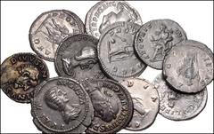 Large Lots ROMAN. Imperial. Lot of eleven (11) AR denarii. Includes: Divus Antioninus Pius // Faustina Junior // Septimius Severus // Julia Domna // Caracalla // Plautilla // Geta as Caesar // Julia S