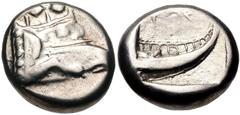 Greek LYCIA, Phaselis. Circa 500-440 BC. AR Third Stater (12mm, 3.48 g, 10h). Prow of galley right / Stern of galley right within incuse square. Heipp-Tamer Series 4, Emission 2, 60 (V38/R52); SNG Ber
